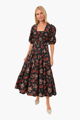 Navy Lucinda Seersucker Puff Sleeve Smocked Dress